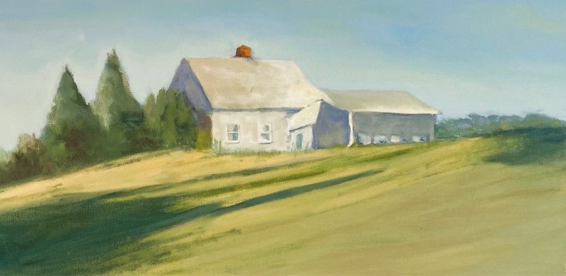 grey barn on hillside grey barn on hillside