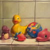 buckley kerry the usual suspects oil on panel  x20  