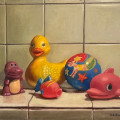 buckley kerry the usual suspects oil on panel  x20  