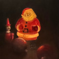 buckley kerry w night santa  oil on panel  x14  