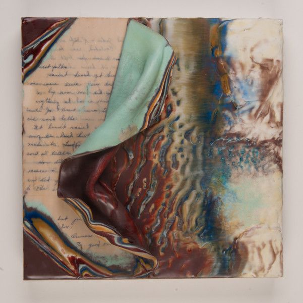 roberts camello weather dependent encaustic relief over joint compound   old letterx12x3.5 roberts camello weather dependent encaustic relief over joint compound   old letterx12x3.5